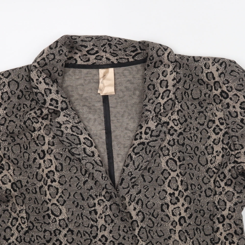 NEXT Womens Brown Animal Print  Wrap Jumper Size 16