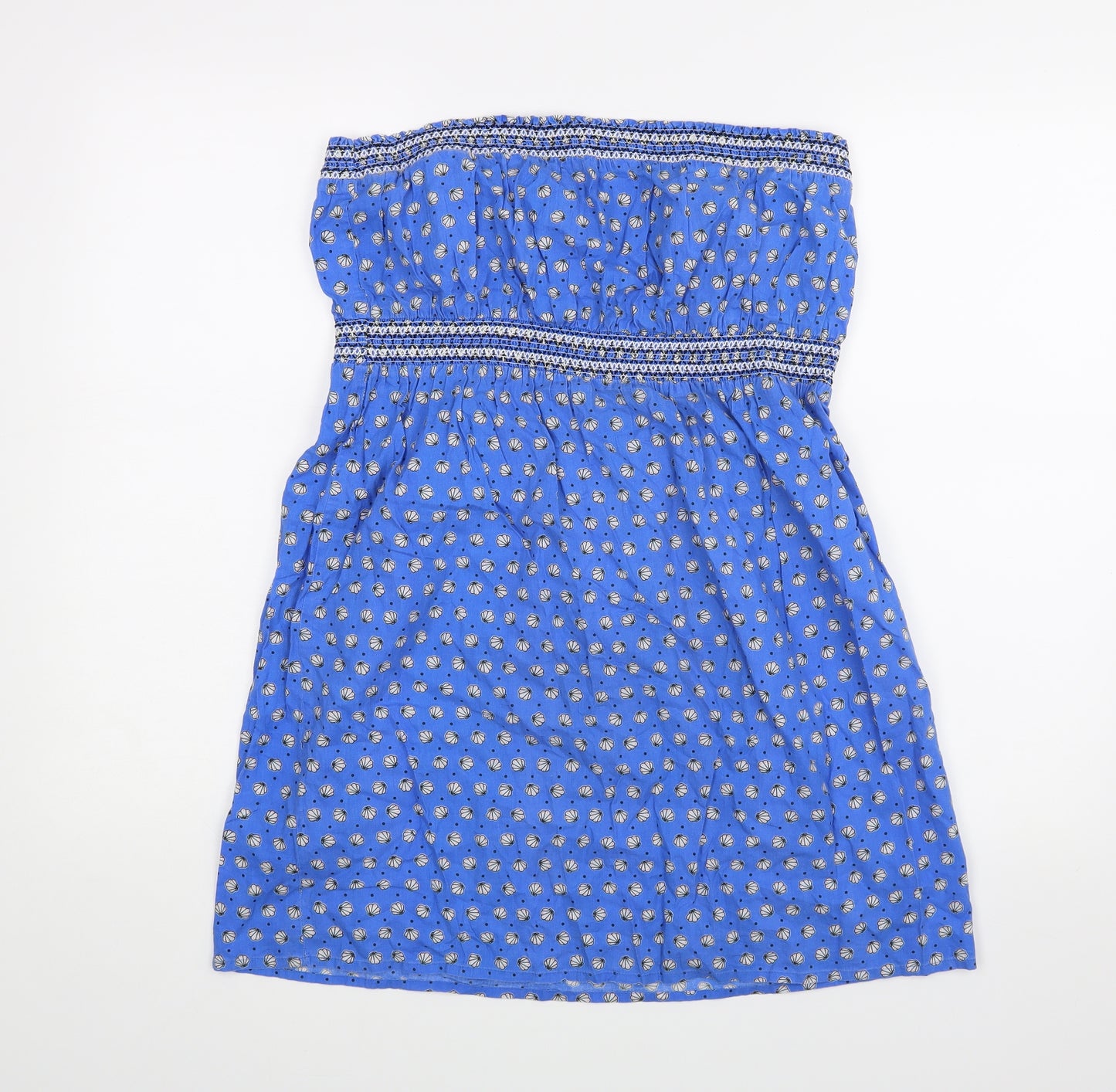 Oasis Womens Blue Animal Print  A-Line  Size L