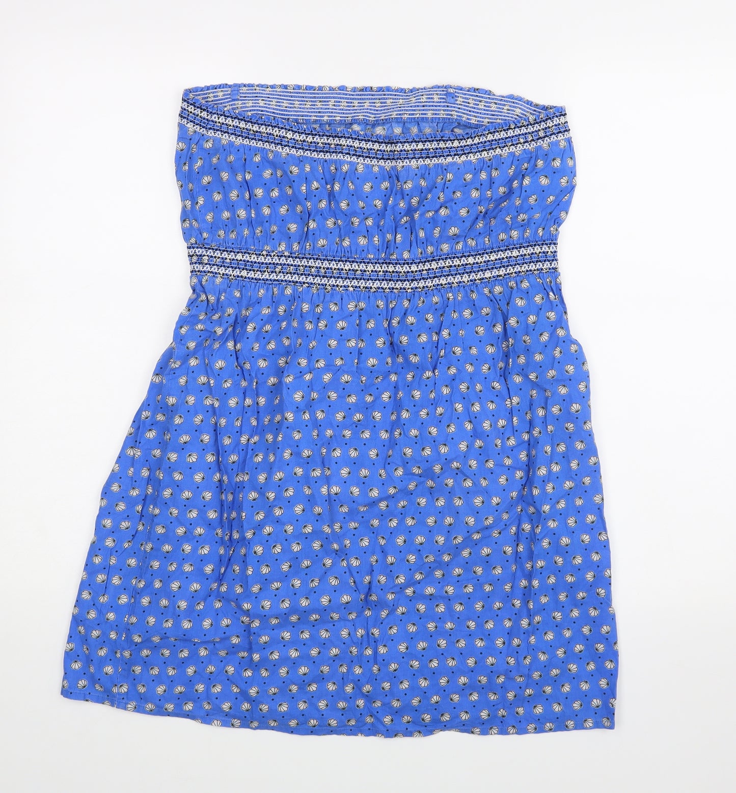 Oasis Womens Blue Animal Print  A-Line  Size L
