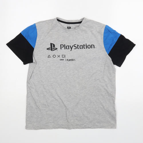 Primark Boys Grey   Basic T-Shirt Size 14-15 Years  - PlayStation