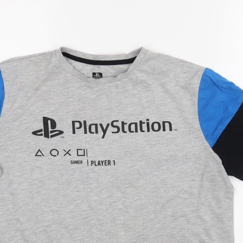 Primark Boys Grey   Basic T-Shirt Size 14-15 Years  - PlayStation
