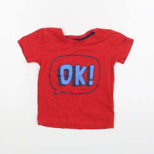 Primark Baby Red Batik  Basic T-Shirt Size 12-18 Months