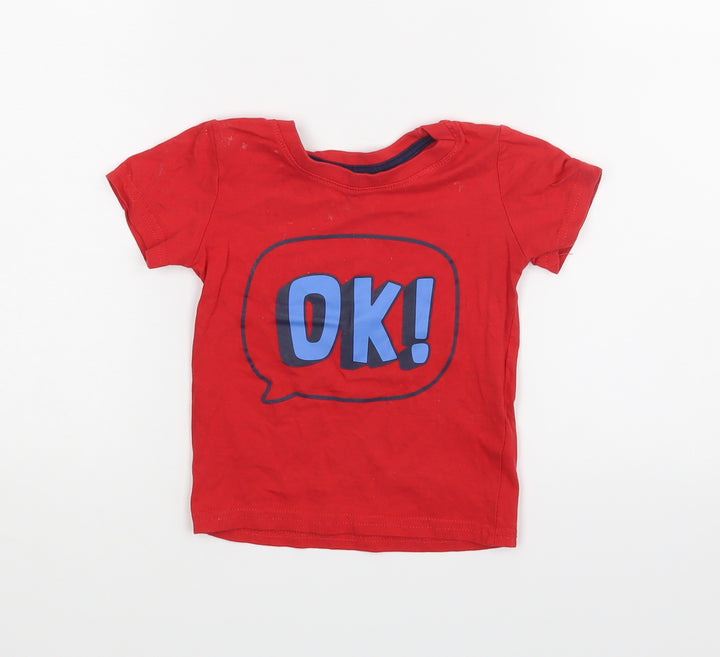 Primark Baby Red Batik Basic T-Shirt Size 12-18 Months