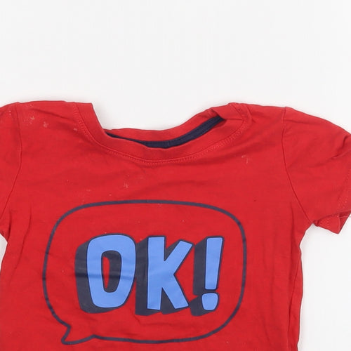 Primark Baby Red Batik  Basic T-Shirt Size 12-18 Months