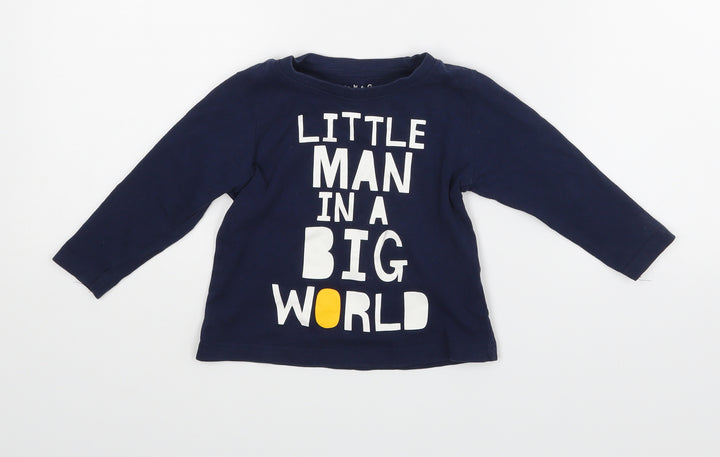 Nutmeg Baby Blue Basic T-Shirt Size 12-18 Months - Little man in a big world