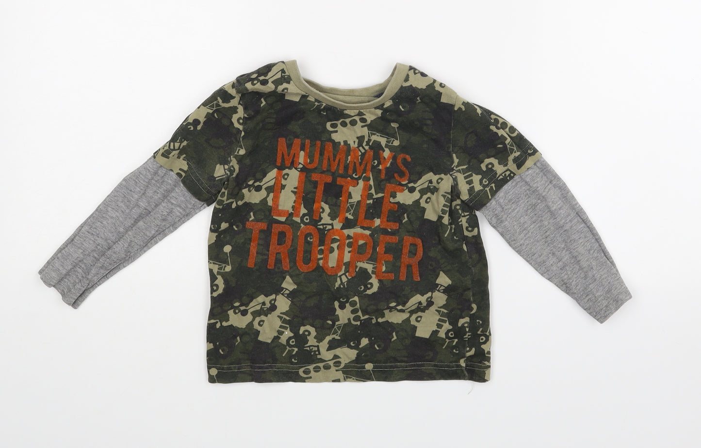 Nutmeg Boys Green Camouflage  Basic T-Shirt Size 18-24 Months