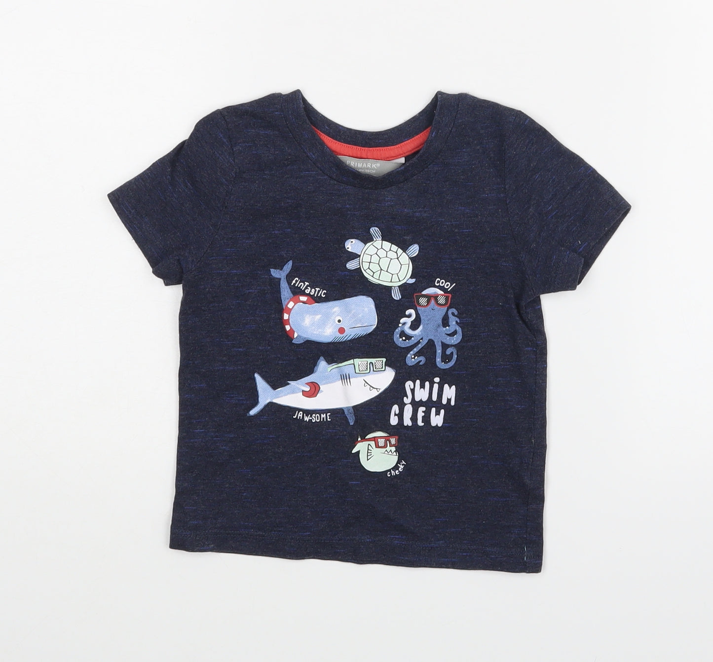 Primark Boys Blue   Basic T-Shirt Size 12-18 Months  - Swim Crew