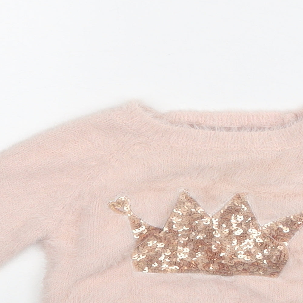 Primark Girls Pink   Pullover Jumper Size 6-9 Months
