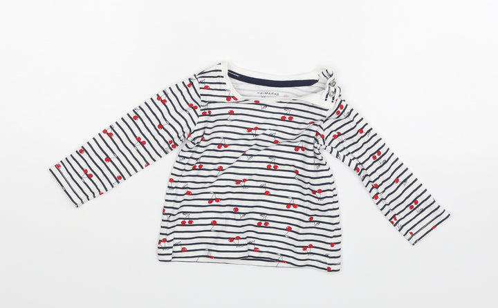 Primark Baby White Striped Basic Blouse Size 6-9 Months
