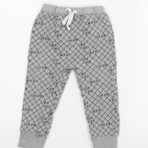 So Cute Baby Grey Check  Jogger Trousers Size 6-9 Months