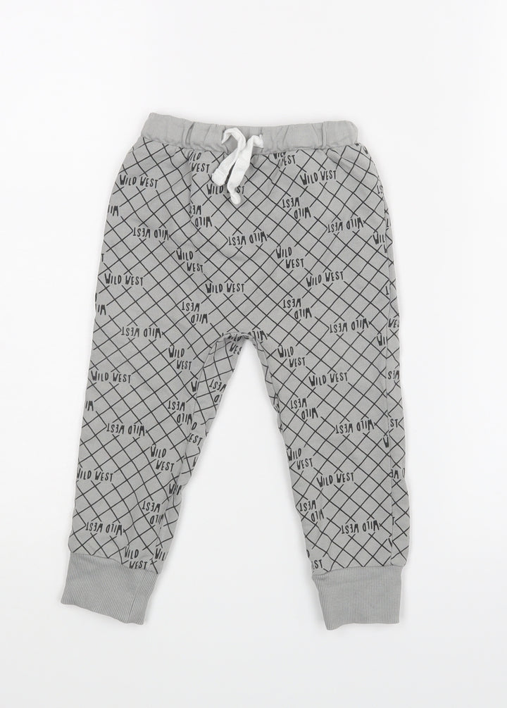 So Cute Baby Grey Check Jogger Trousers Size 6-9 Months