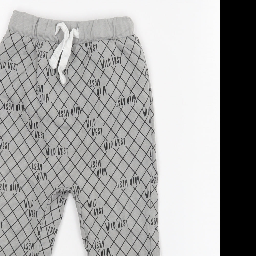 So Cute Baby Grey Check  Jogger Trousers Size 6-9 Months
