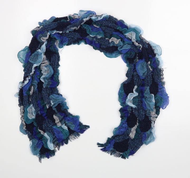 Preworn Womens Blue Striped Scarf