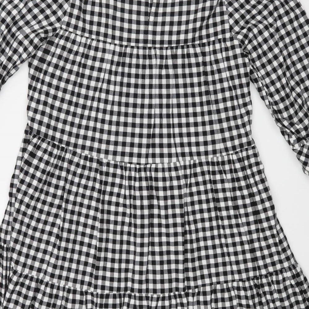 F&F Womens Black Check  A-Line  Size 10