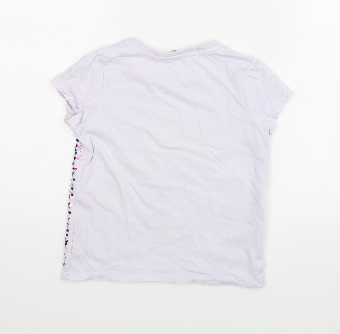 George Girls Purple   Basic T-Shirt Size 6-7 Years