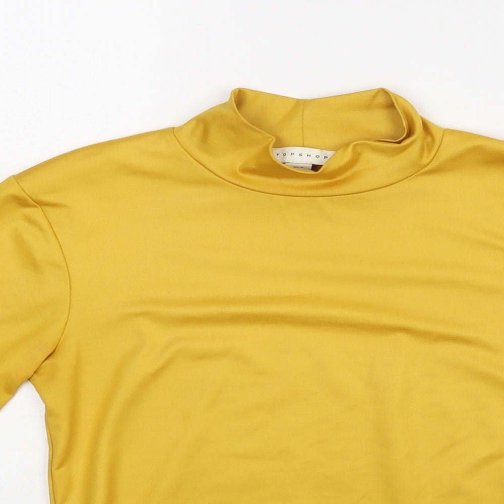 Top Shop Womens Yellow   Basic Blouse Size 8