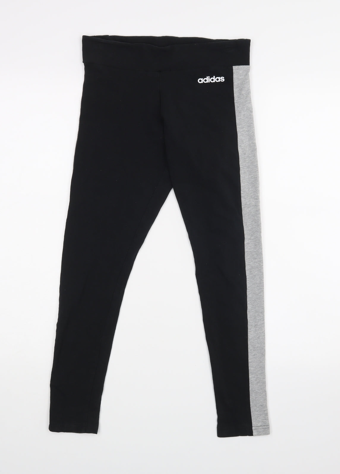 adidas Womens Black Striped  Jogger Leggings Size 8 L25 in