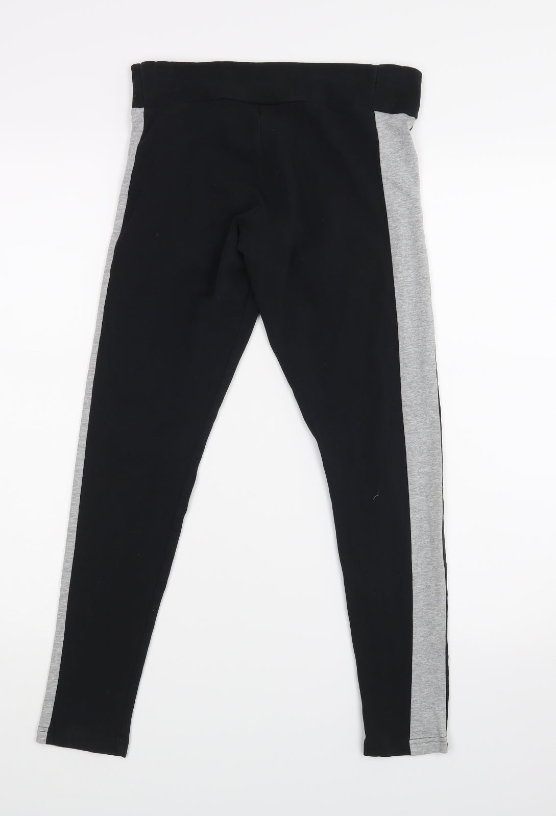 adidas Womens Black Striped  Jogger Leggings Size 8 L25 in
