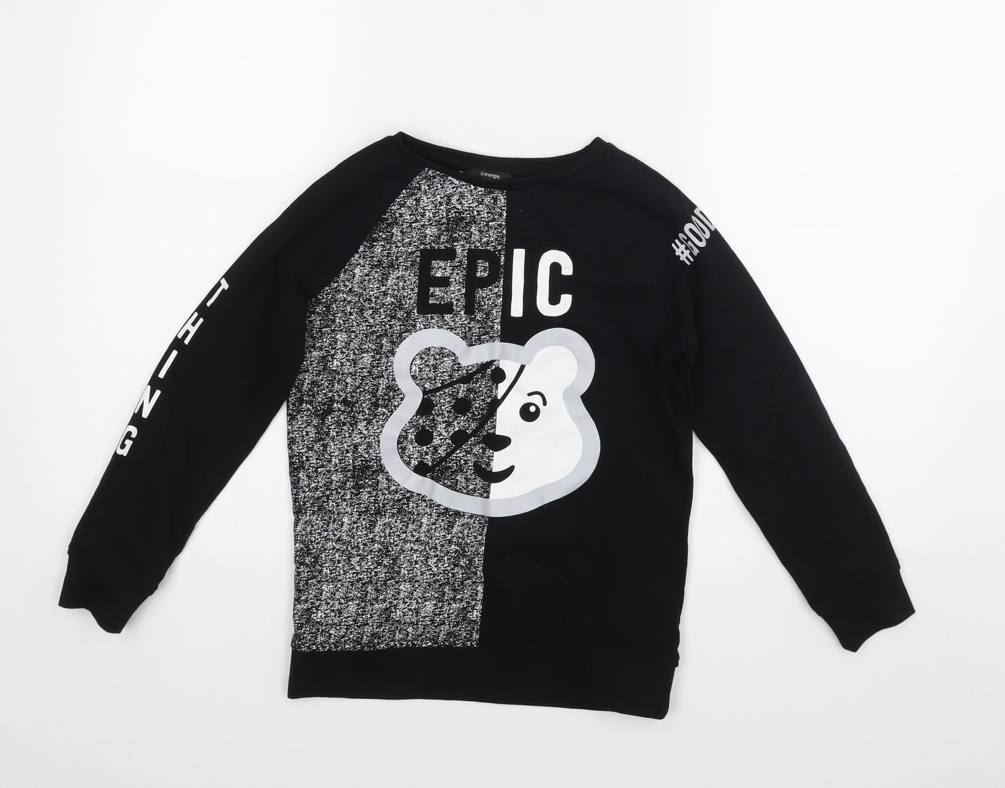 George Boys Black   Pullover Jumper Size 8-9 Years  - Epic. Children in need