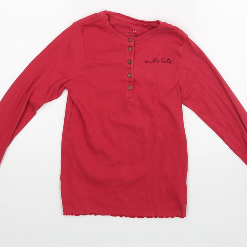 NEXT Girls Red  Rayon Basic Blouse Size 9 Years  - Smile lots