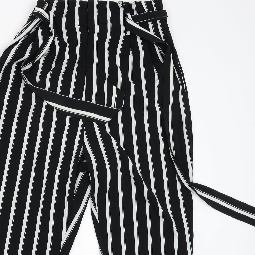 TU Womens Black Striped  Trousers  Size 16 L26.5 in