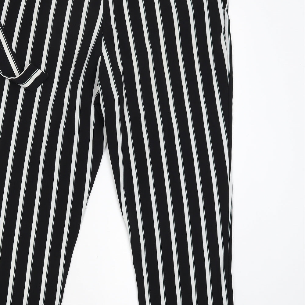 TU Womens Black Striped  Trousers  Size 16 L26.5 in