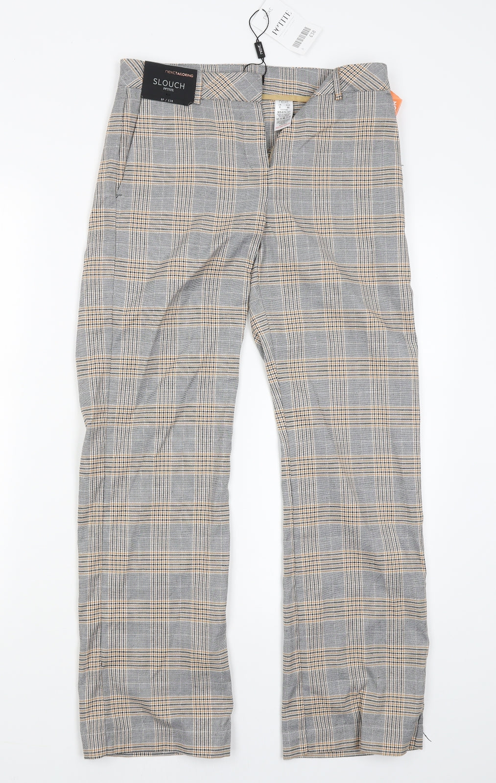 NEXT Womens Orange Check  Trousers  Size 8 L27 in