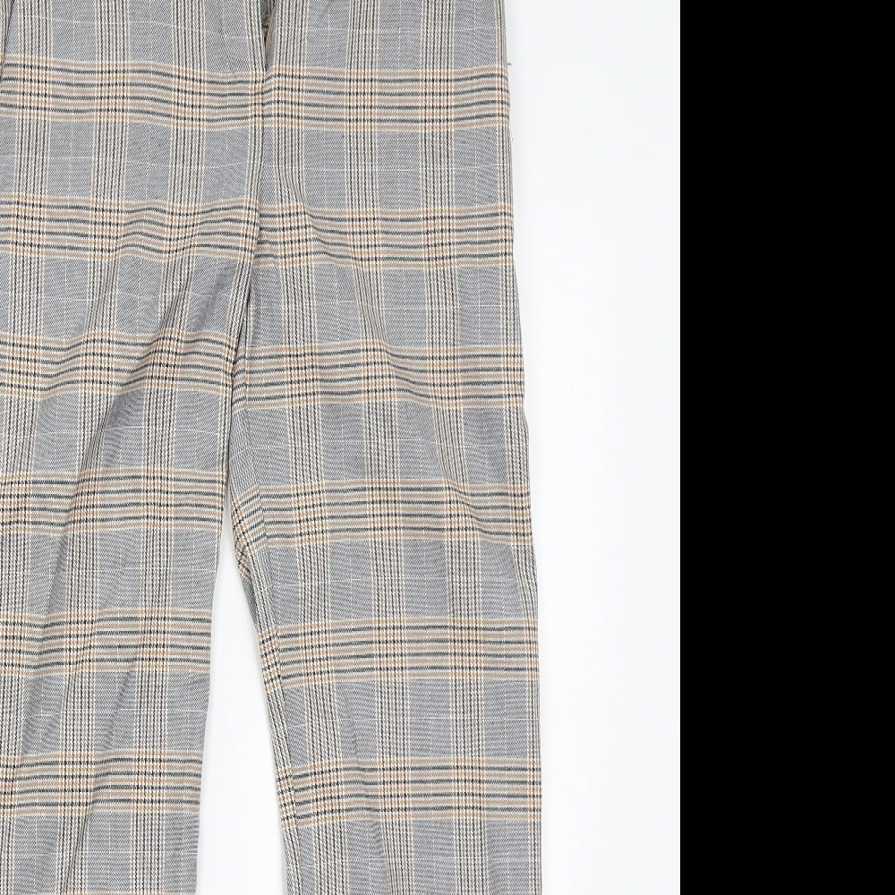 NEXT Womens Orange Check  Trousers  Size 8 L27 in