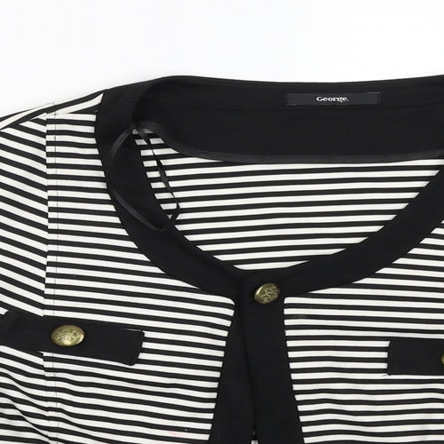 George Womens Black Striped  Cardigan Jumper Size 18