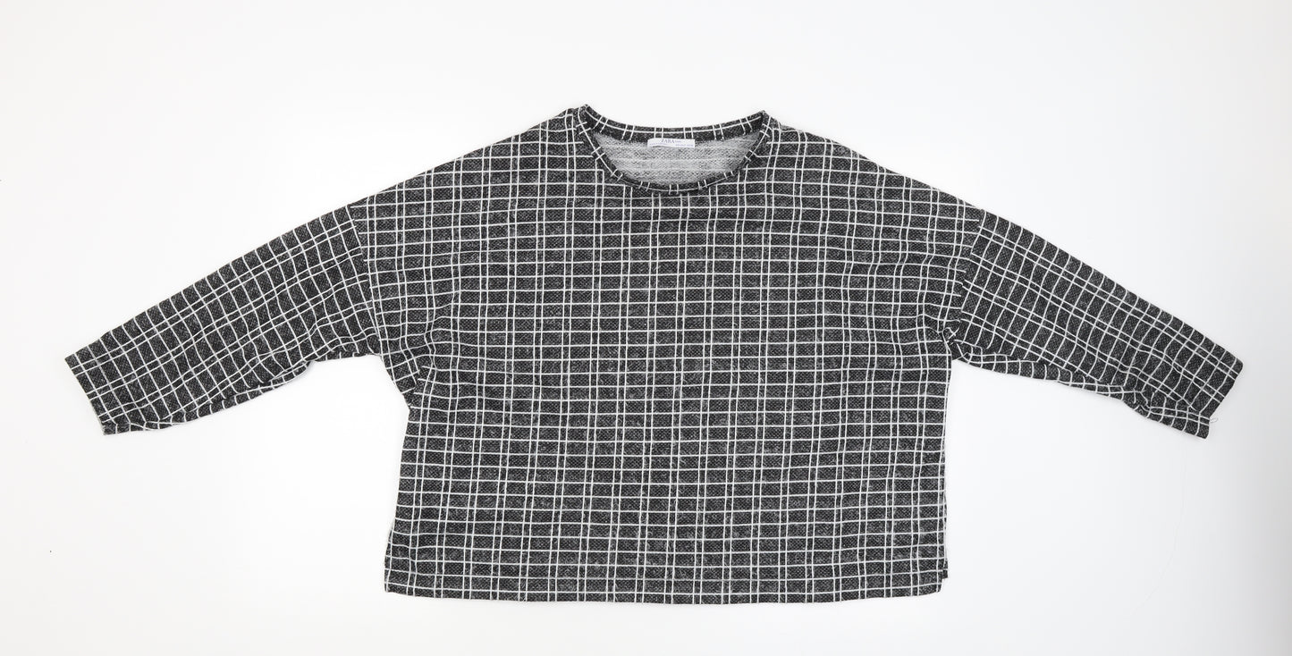 Zara Womens Black Check  Pullover Jumper Size M
