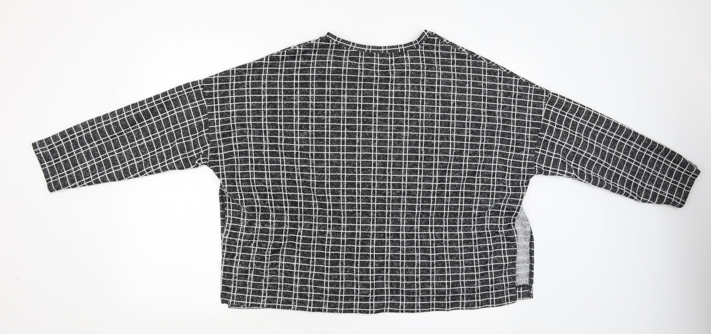 Zara Womens Black Check  Pullover Jumper Size M