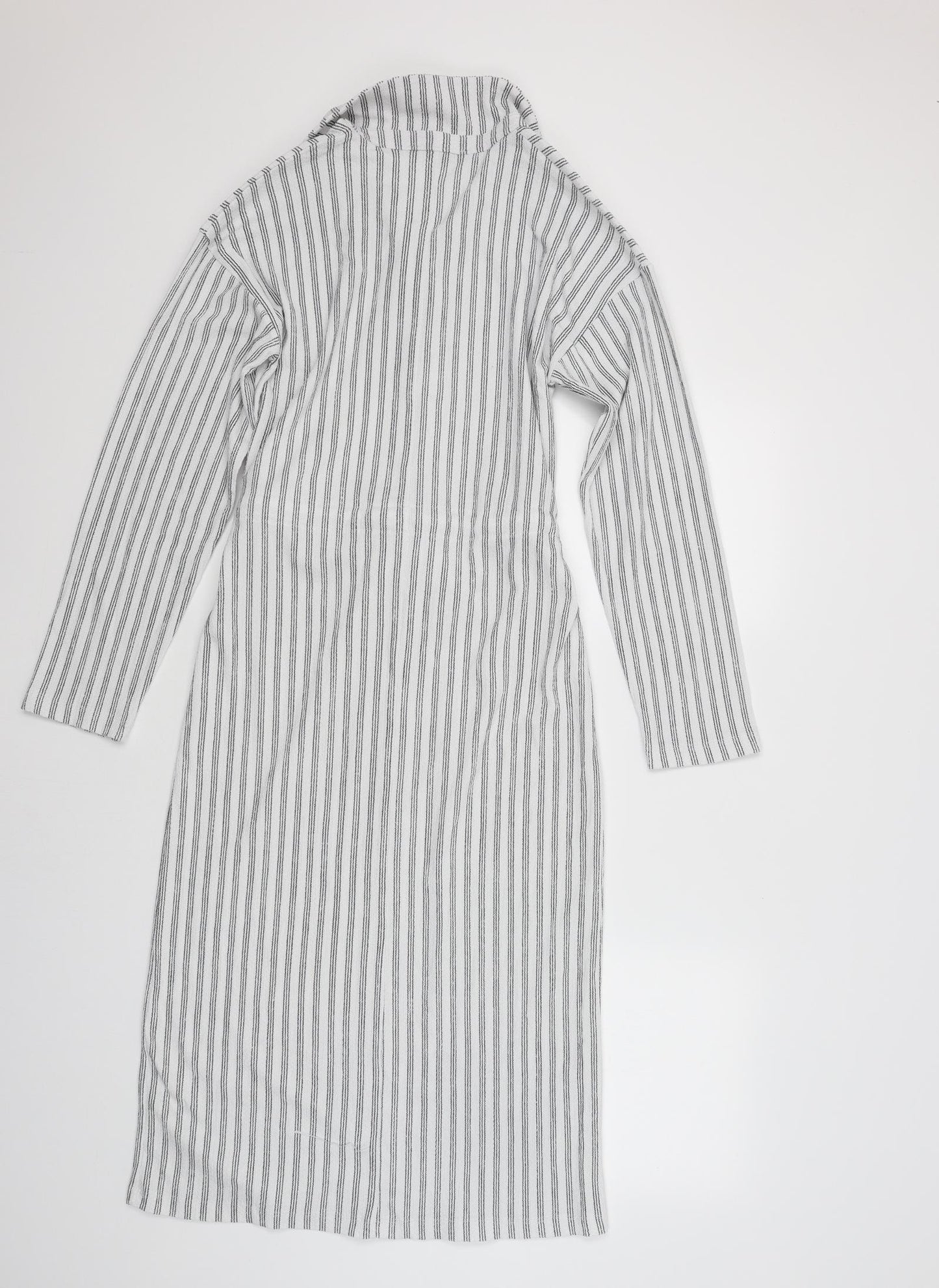 Zara Womens White Striped  Jacket Dress  Size S