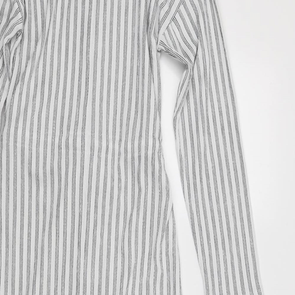Zara Womens White Striped  Jacket Dress  Size S