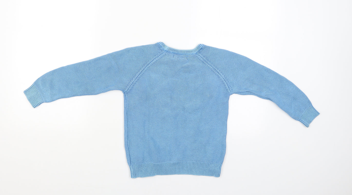 M&S Boys Blue   Pullover Jumper Size 4-5 Years