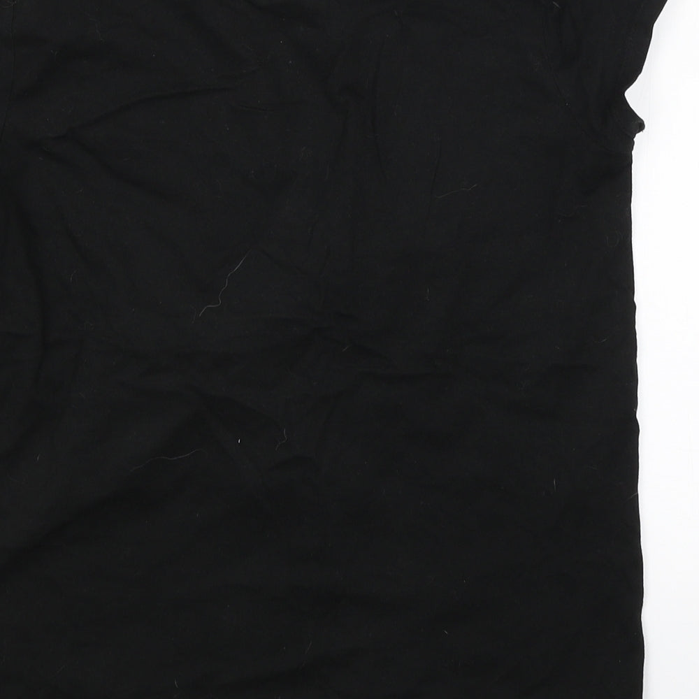 R Essential  Womens Black   Basic T-Shirt Size 10