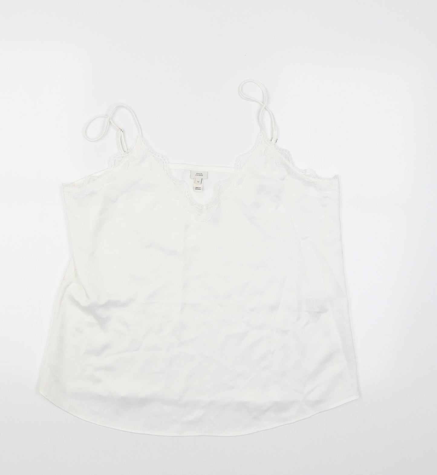 River Island Womens White   Camisole Blouse Size 12