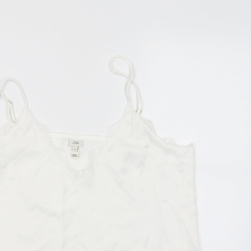 River Island Womens White   Camisole Blouse Size 12