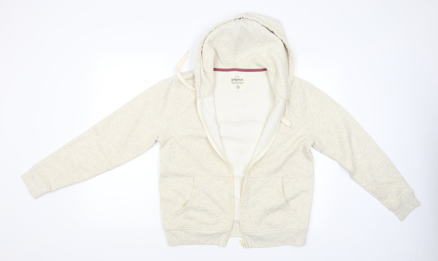 Papaya Womens Beige   Full Zip Hoodie Size 12