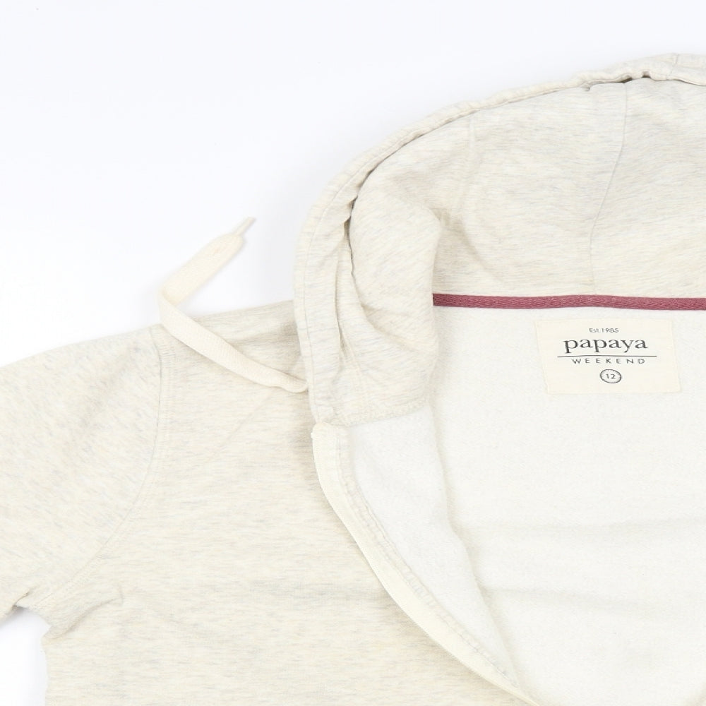 Papaya Womens Beige   Full Zip Hoodie Size 12