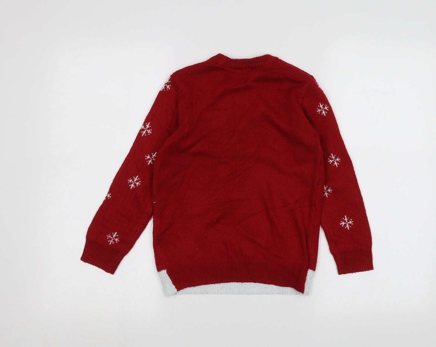 George Boys Red   Pullover Jumper Size 6-7 Years  - Christmas
