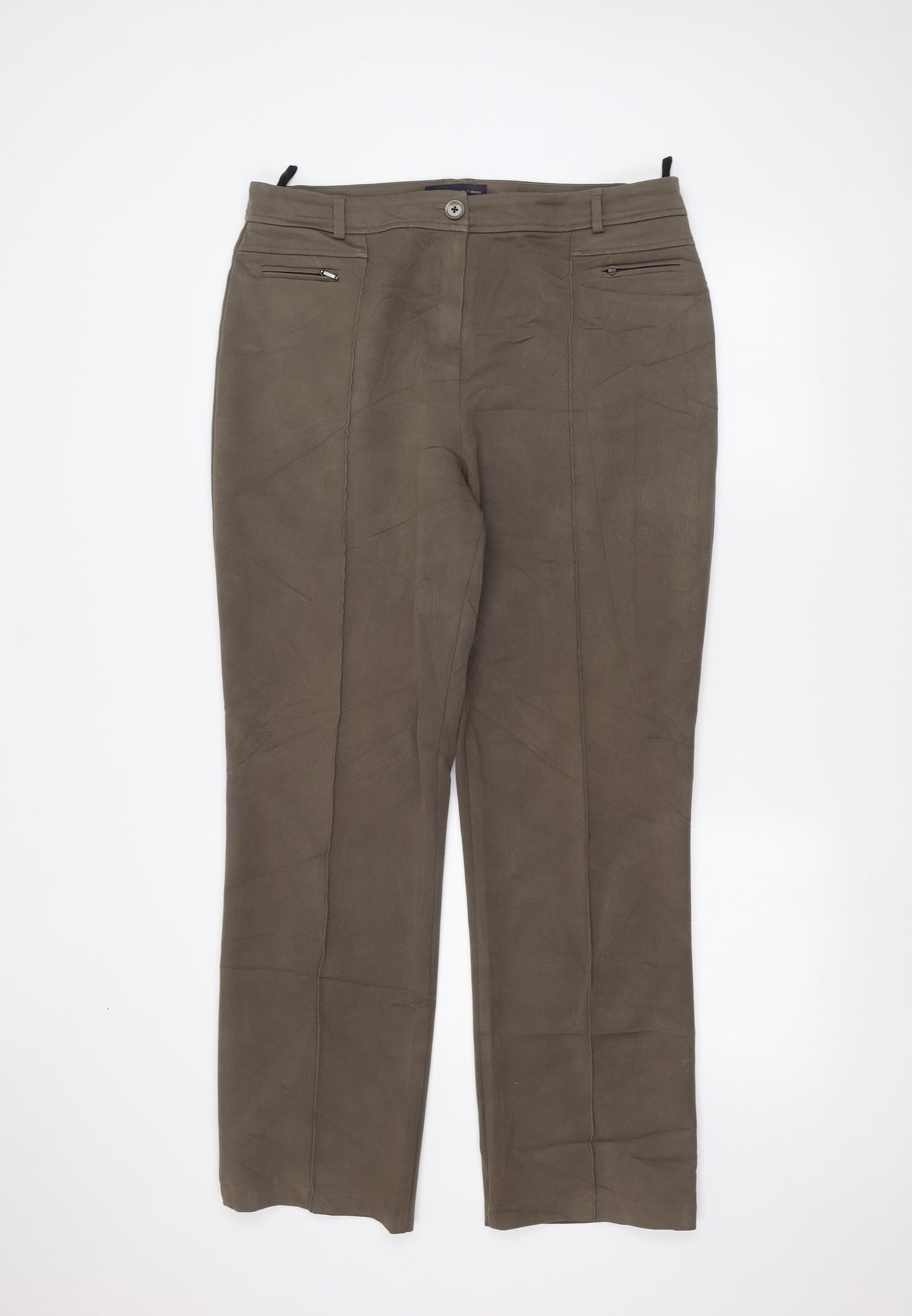 Marks and Spencer Womens Brown   Straight Jeans Size 14 L26 in
