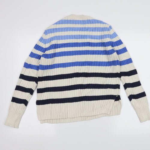 Marks and Spencer Womens White Striped  Pullover Jumper Size 12