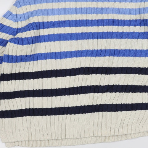 Marks and Spencer Womens White Striped  Pullover Jumper Size 12