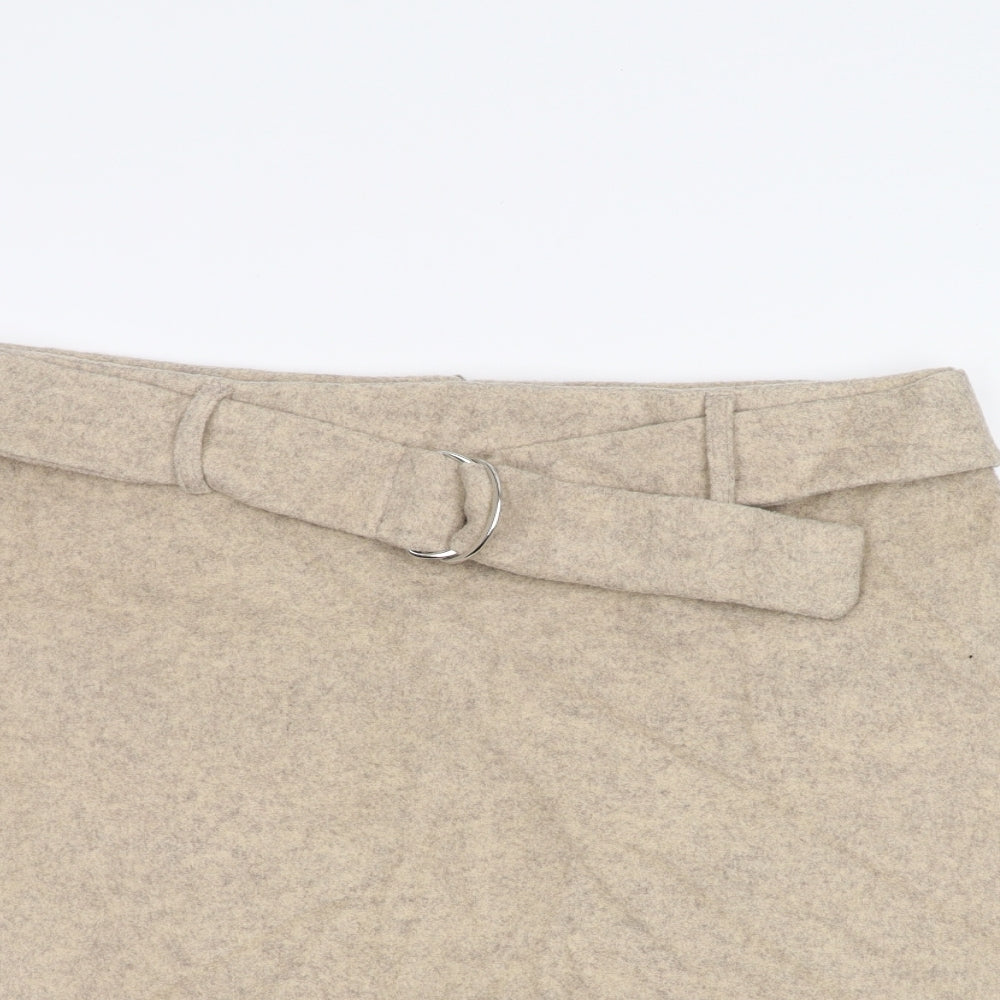 Primark Womens Beige   A-Line Skirt Size 16  - Belted