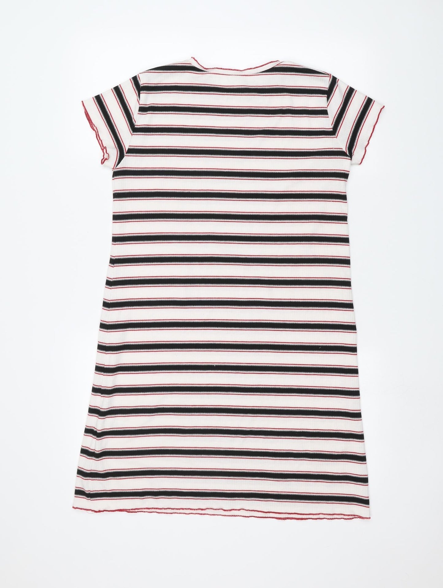 Primark Girls White Striped  Basic T-Shirt Size 14-15 Years  - Tall