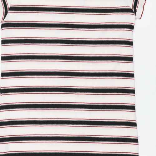 Primark Girls White Striped  Basic T-Shirt Size 14-15 Years  - Tall