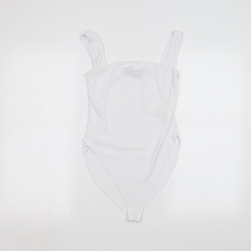 Boohoo Womens White   Bodysuit One-Piece Size 12