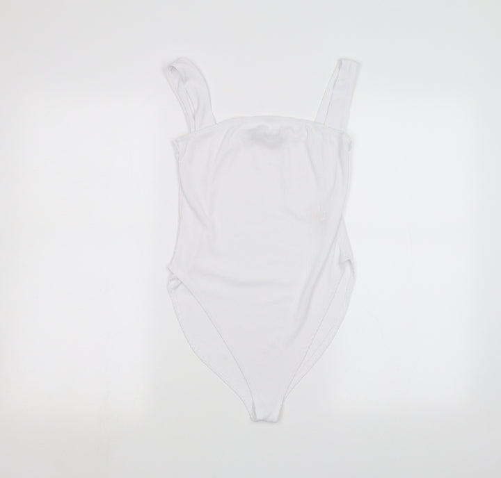 Boohoo Womens White   Bodysuit One-Piece Size 12