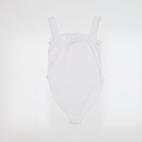 Boohoo Womens White   Bodysuit One-Piece Size 12