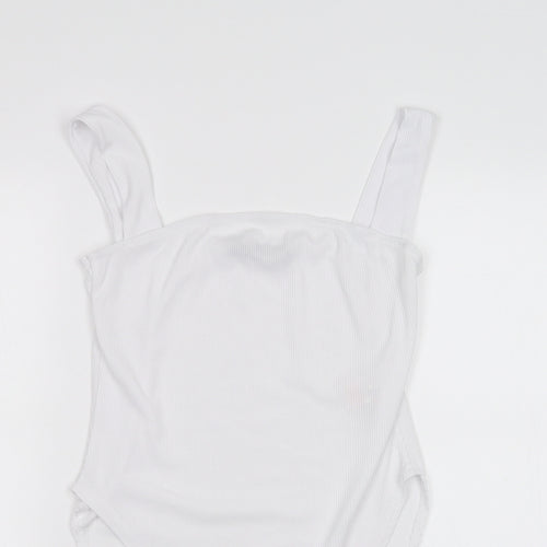 Boohoo Womens White   Bodysuit One-Piece Size 12